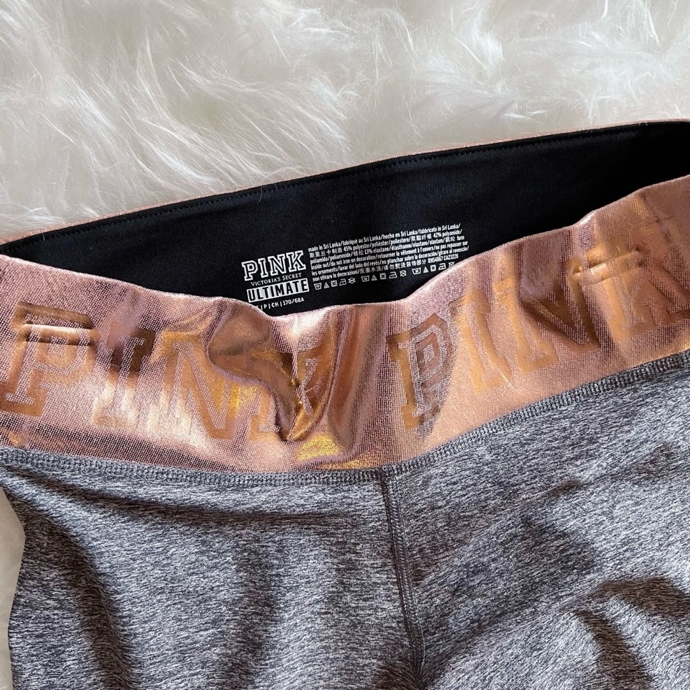 Brand New w/o tags - VS PINK Ultimate Yoga Leggings - Rose Gold/Gray - Size S